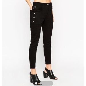 ASOS skinny pants with buckle detail